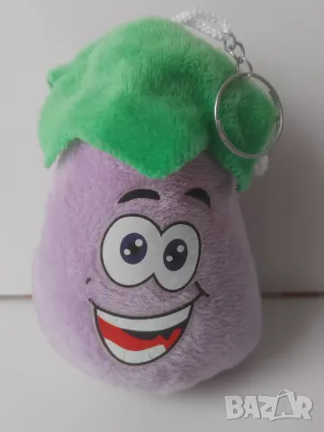 НОВ Мек Плюшен Ключодържател Патладжан Smiley Face  / Emoji, снимка 3 - Други - 48423977