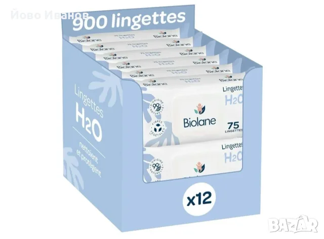 Бебешки мокри кърпи BIOLANE 12 пакета по 75 кърпички