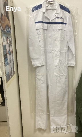 Работен гащеризон (цял-с ръкави-комбинезон) БЯЛ - ВТОРА УПОТРЕБА