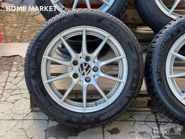 5х112 16 Цола Джанти с Гуми VW Golf Caddy Passat Touran ET 43 J 7 Централен отвор със втулка 57.1 Гу, снимка 7 - Гуми и джанти - 52416823