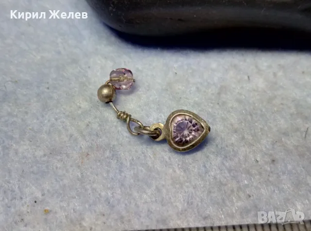 СТАРИННО СКЪПОЦЕННО СРЕБЪРНО УРКАШЕНИЕ ВИСУЛКА РЪЧНА ИЗРАБОТКА с ФАСЕТИРАН АМЕТИСТ 49288