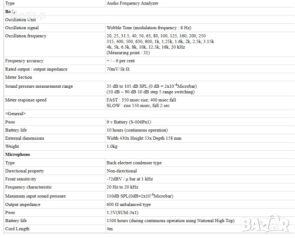 Technics SH-8000,Audio Frequency Analyzer , снимка 5 - Еквалайзери - 52604038
