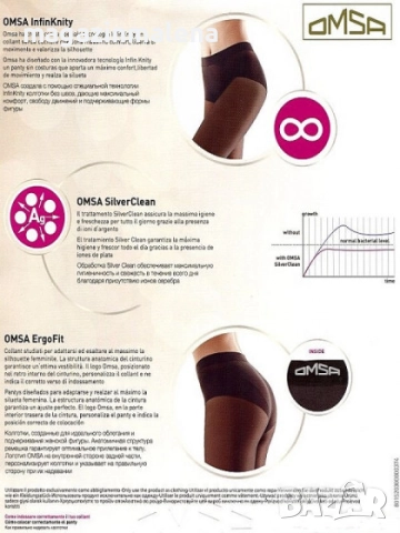 OMSA 40DEN италиански тъмнотелесен безшевен чорапогащник 40-95кг луксозни безшевни чорапогащници , снимка 4 - Бельо - 27012286