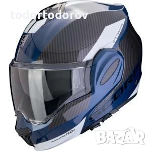 Отваряема мото каска Scorpion EXO-TECH EVO Team Blue/White L 59-60, снимка 1