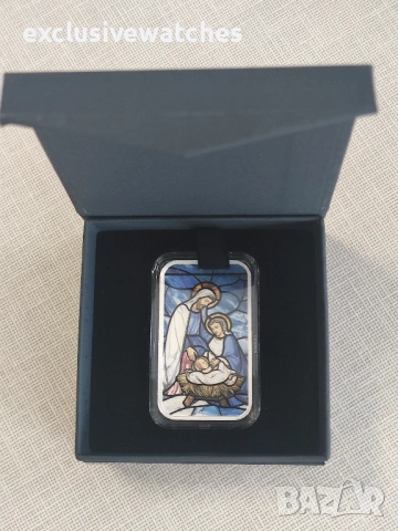 1 oz оцветена 999 чисто сребро Pamp Bar Holiday Nativity 2025 Proof , снимка 8 - Нумизматика и бонистика - 53369057