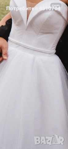 Булчинска рокля блестяща, снимка 4 - Сватбени рокли - 53136221