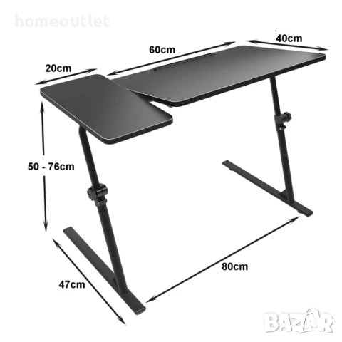 ПРОМОЦИЯ Регулируема работна маса / стойка за лаптоп 10CZZSS1-2BK, снимка 5 - Маси - 50768256