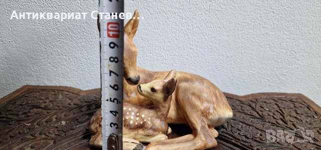 🦌 Порцеланова фигура „Сърна с малко“ – Goebel, W. Germany , снимка 13 - Колекции - 52869431