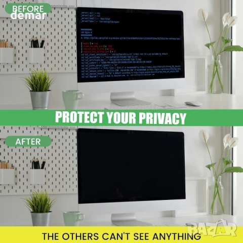 EliWhale филтър за екран за поверителност, 24-инчов 16:9 (531 мм x 299 мм), снимка 4 - Монитори - 50767249