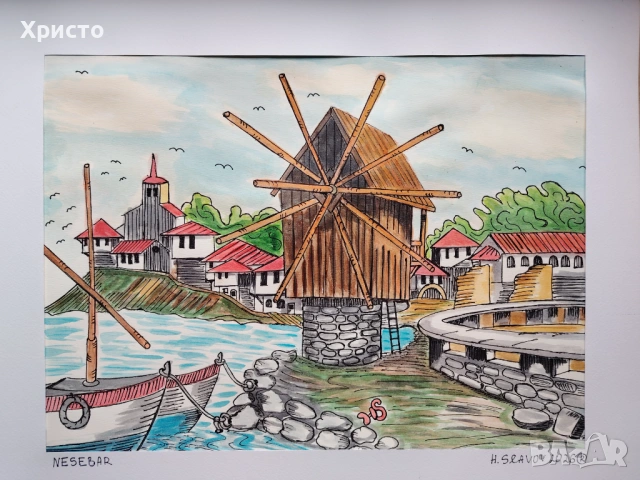 Картина Акварел 40 х 50 см, снимка 10 - Други стоки за дома - 33125739