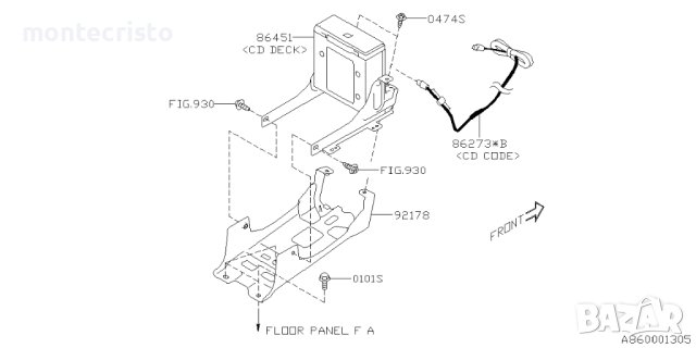 Четец CD Subaru Outback BT (2019-2023г.) 86451AN60A / PF-3857 / PF3857, снимка 6 - Части - 42486092