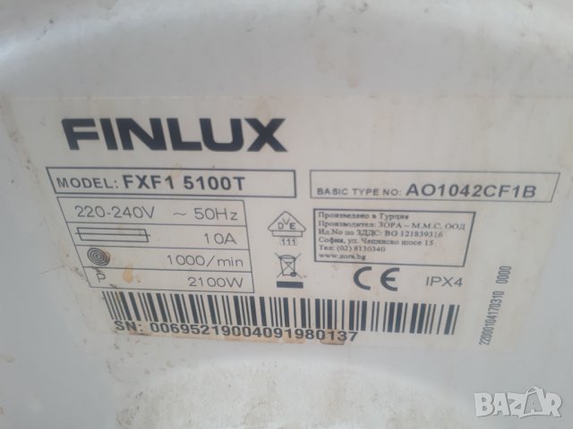 Продавам на части пералня Finlux FXF1 5100T , снимка 11 - Перални - 37487894