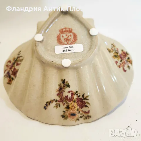 Порцеланова поставка с бронзов амур, снимка 6 - Декорация за дома - 49110602