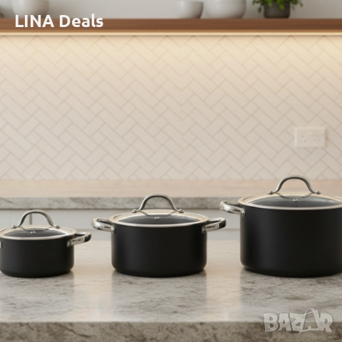 🍲 Алуминиева тенджера с мраморно покритие и капак, снимка 4 - Съдове за готвене - 52496056