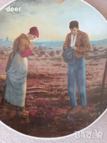 Порцеланова чиния за стена "Вечерна молитва за реколта ", снимка 5 - Картини - 48011187