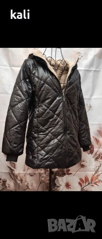 Топло черно яке с мека пухкава подплата