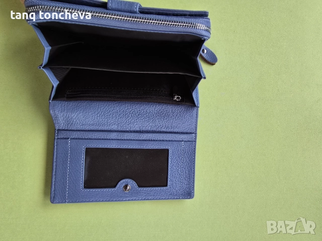 Лилаво портмоне от естествена кожа , снимка 3 - Портфейли, портмонета - 51467645