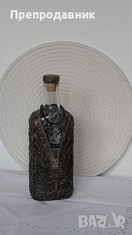 Ръчно изработена бутилка за вино, ракия или други напитки, снимка 5 - Декорация за дома - 54003920
