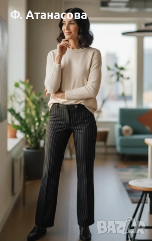 Дизайнерски елегантен панталон Стела Белчева, р-р XS