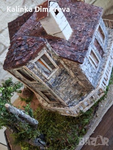 Ръчно изработен макет на къща в алпийски стил., снимка 6 - Декорация за дома - 52946106