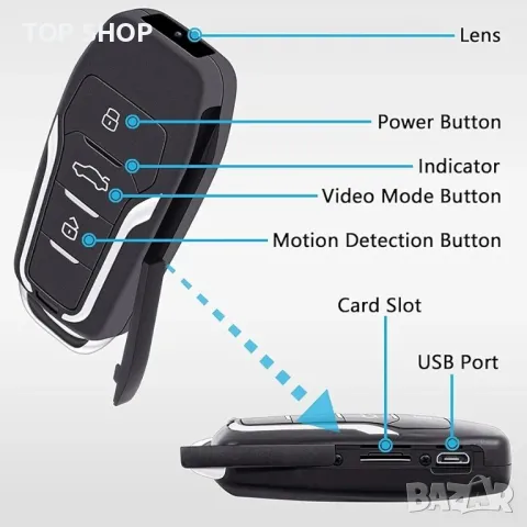 camddegg 1080P скрита камера, 64GB мини камера детекция на движение, снимка 4 - Камери - 48735121