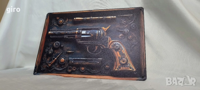 Метална винтидж табела револвер COLT , снимка 3 - Колекции - 52561031