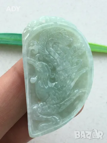 ЕСТЕСТВЕН НЕФРИТ  -АМУЛЕТ, ВИСУЛКА - ФЕНИКС, снимка 3 - Други - 50042822