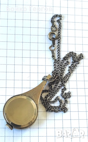 Винтидж дамски часовник колие със сребърно синджирче GUB GLASHUTTE 17JW. Работи Перфектно., снимка 3 - Дамски - 54330194