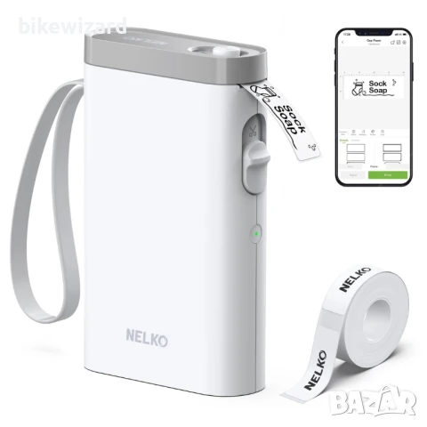 Принтер за етикети Nelko, Bluetooth P21, устройство за самозалепващи се етикети НОВО, снимка 1