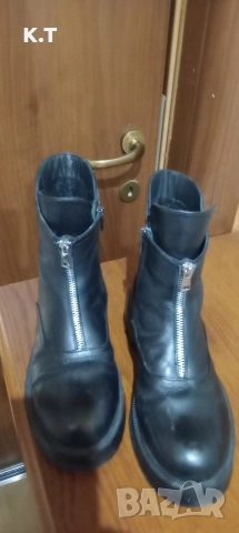 Дамски боти, естествена кожа, 38 номер, обути 3 пъти., снимка 2 - Маратонки - 52639366