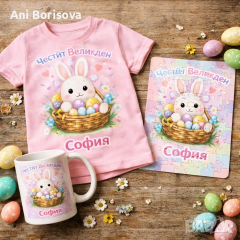 Великденски детски тениски и бодита с име – уникални подаръци, снимка 4 - Детски комплекти - 54028859