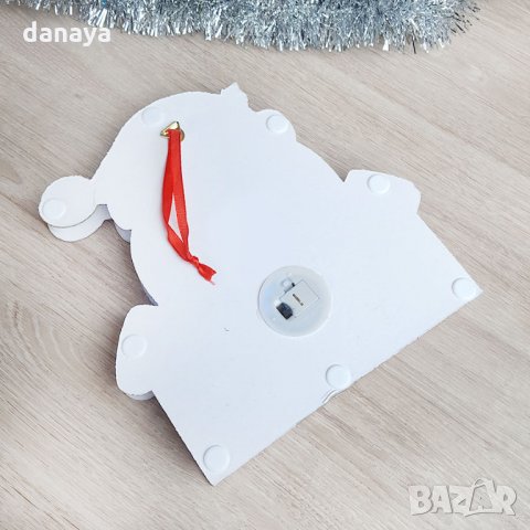 1832 Светещ Дядо Коледа с надпис HO HO HO, снимка 6 - Декорация за дома - 30782389