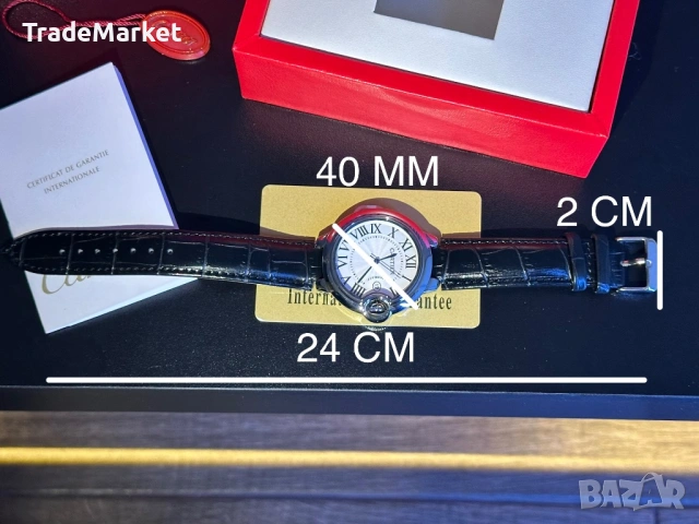 Нов Часовник Cartier Ballon Bleu 40MM  с пълен комплект опаковка, снимка 7 - Мъжки - 54279572