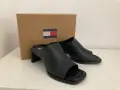 Кожено сабо с ток на Tommy Jeans, Черено, ново с етикет, размер 40, снимка 1