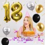 Златни Балони '18': 40 инча, за 18-ти Рожден Ден, Злато-Черни и Сребърни, снимка 4