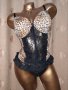 85 В К-т Корсет анимал принт и дантелена черна прашка , снимка 1