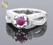 Нов Златен Пръстен с Естествен Рубин и 0.74кт Естествени Диаманти, снимка 4