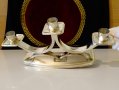 Посребрен свещник за три свещи,троен свещник. , снимка 7