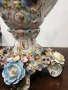 Sitzendorf фигурална ваза с капак 40см/стара Зицендорф порцеланова урна с цветя и ангелче-херувим, снимка 9