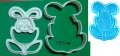 Великденски Заек в лале пластмасов резец форма фондан тесто бисквитки, снимка 1 - Форми - 31357851