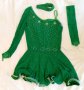  Дантелена зелена рокля за танци или повод