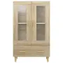 vidaXL Висок шкаф, сонома дъб, 70x31x115 см, инженерно дърво, снимка 5