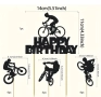 12 бр Колоездач Велосипедист на колело картонени брокат топери украса декор за мъфини кексчета топер, снимка 2