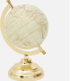 Декоративен глобус - Метална златна основа - Ø 15 x 21,5 см - Бял