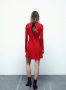 Червена мини рокля на Зара, снимка 6
