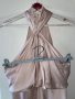бална абитуриентска рокля парти елегантна рокля тип русалка сатен бежова натурален цвят ASOS, снимка 11