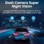 Предна и задна камера А30 Dashcam QHD 2.5K с 64GB 3” IPS WDR Нощно виждане 170° сензор за движение, снимка 3