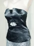 b.p.c. 40 Черен сатенен корсет с камъни, снимка 3