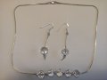 Сребърен комплект,колие и обеци (6) (6), снимка 5