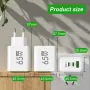 65W GaN зарядно USB PD Type-C бързо зареждане 3-портов телефонен адаптер QC3.0 Съвместим с iPhone 15, снимка 3